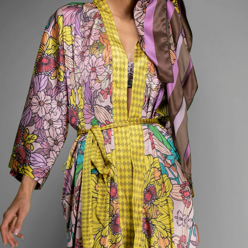 Golden Floral Kimono